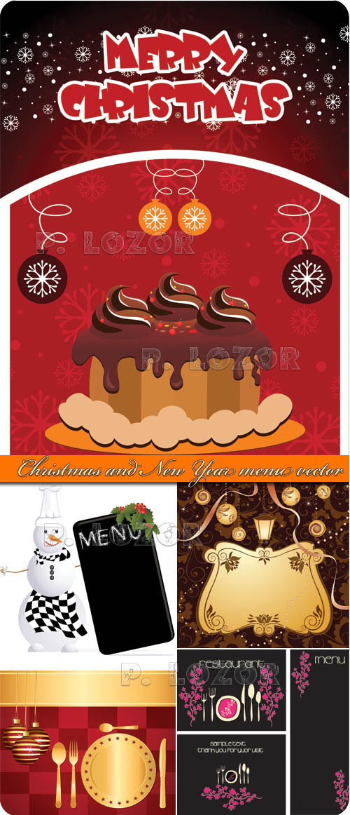 Christmas and New Year menu vector