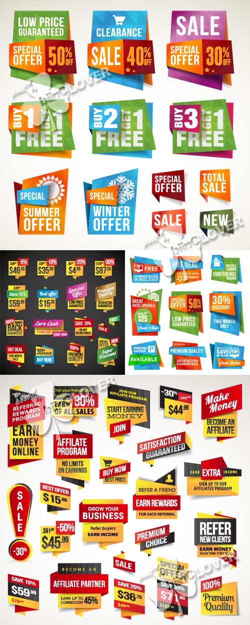 Set of sale labels, stickers and banners 0290